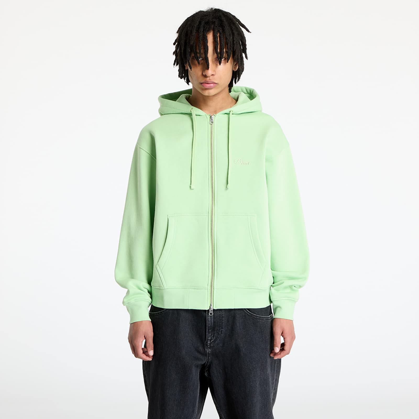 Hanorac DIME Cursive Zip-Hoodie UNISEX Sage Green L
