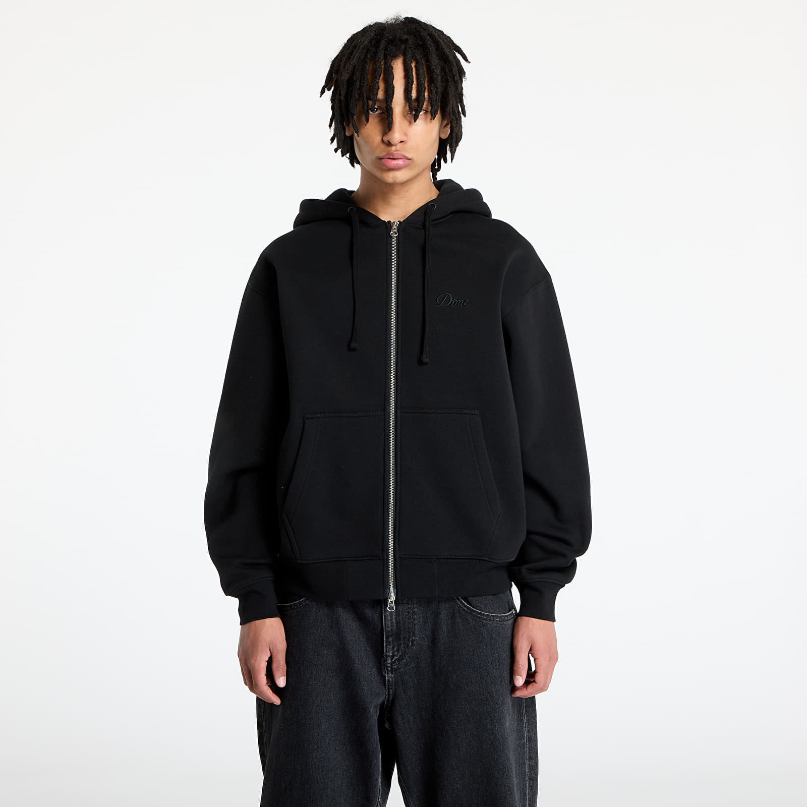 Hanorac DIME Cursive Zip-Hoodie UNISEX Black XXL