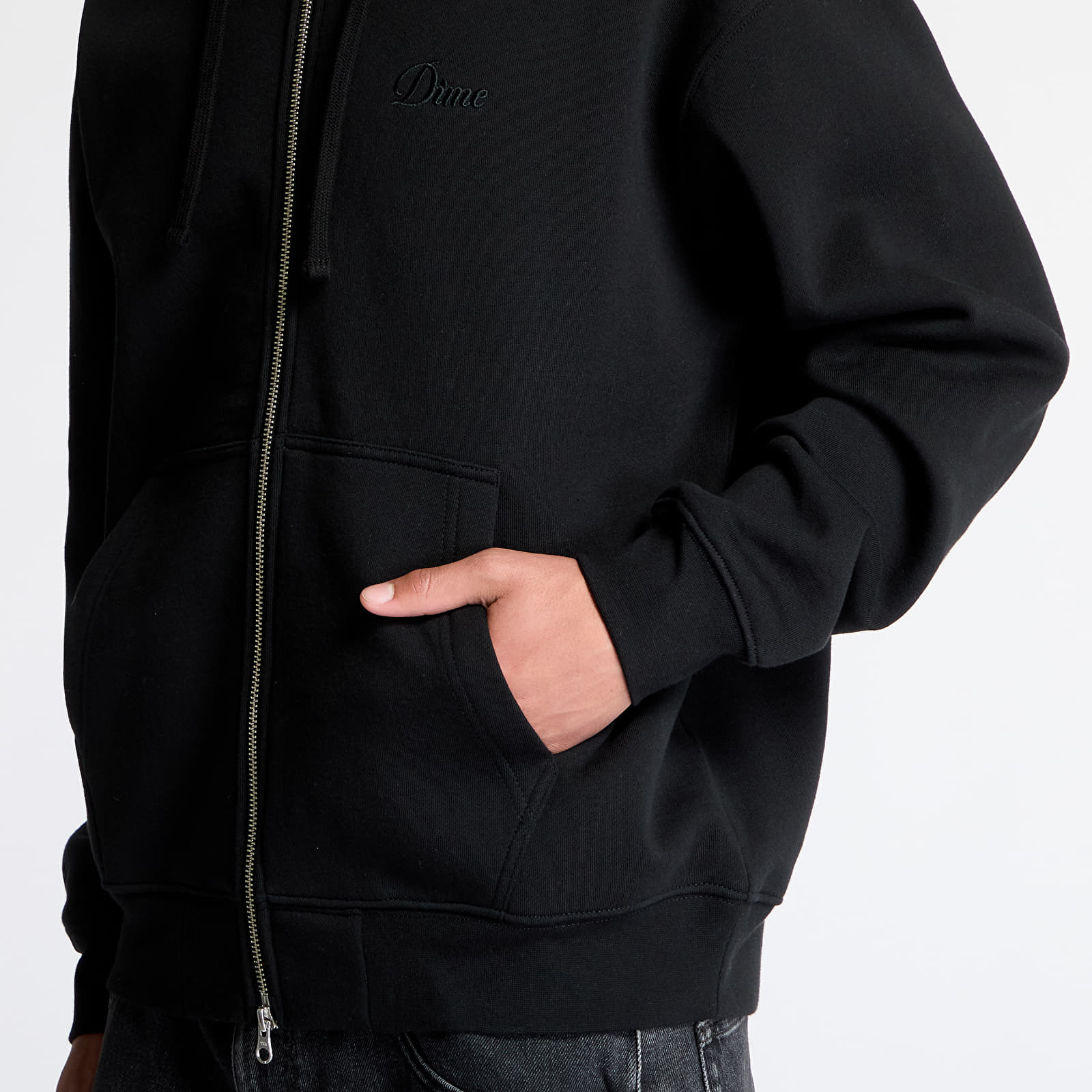 Mikiny DIME Cursive Zip-Hoodie UNISEX Black