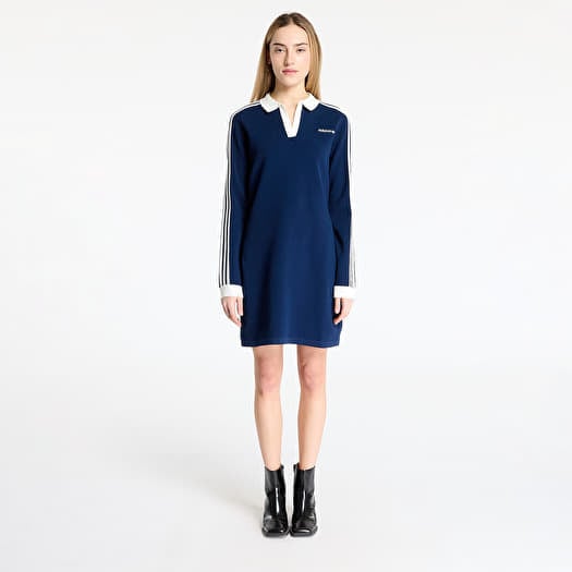 adidas Knitted Polo Dress Night Indigo/ Off White