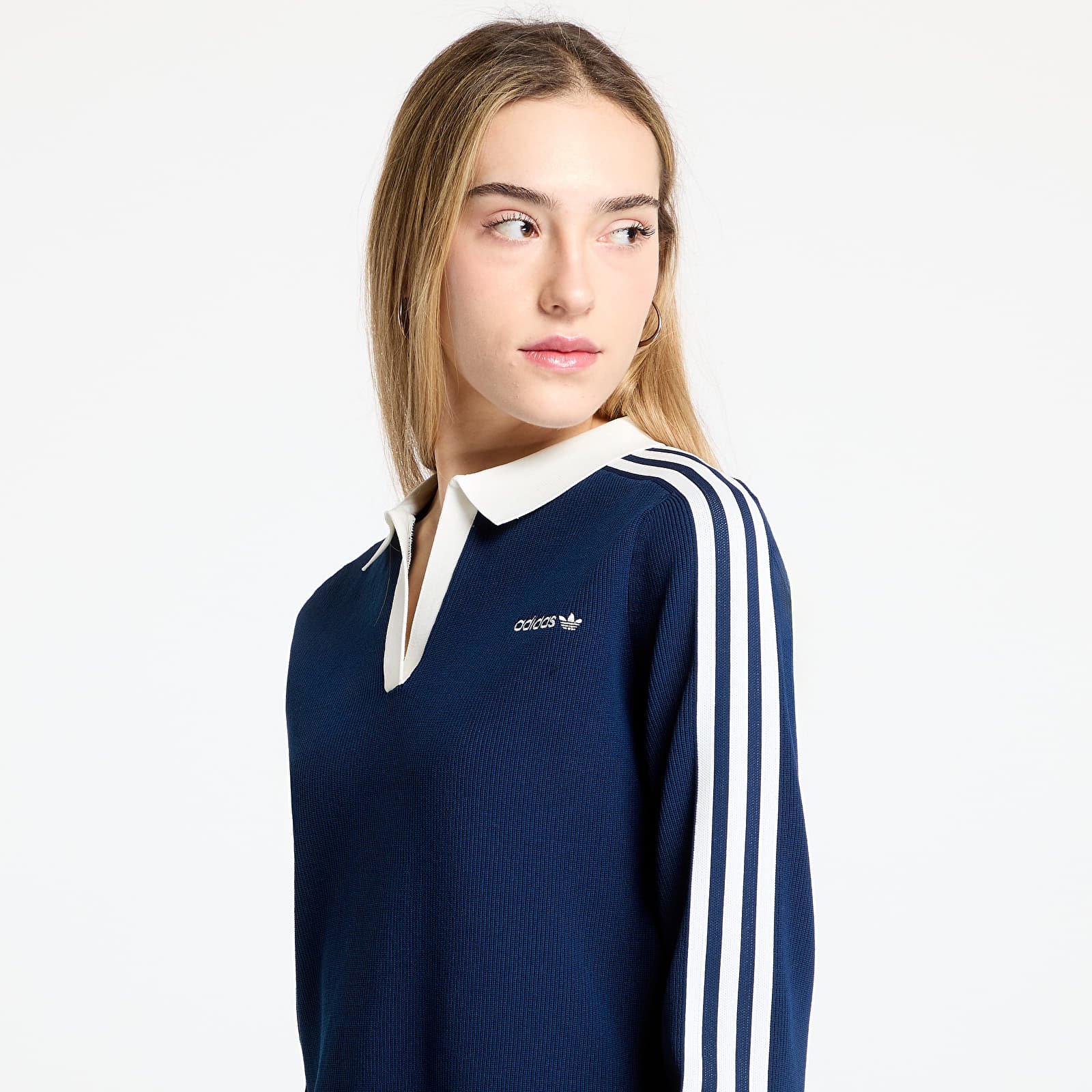 Ruhák adidas Knitted Polo Dress Night Indigo/ Off White