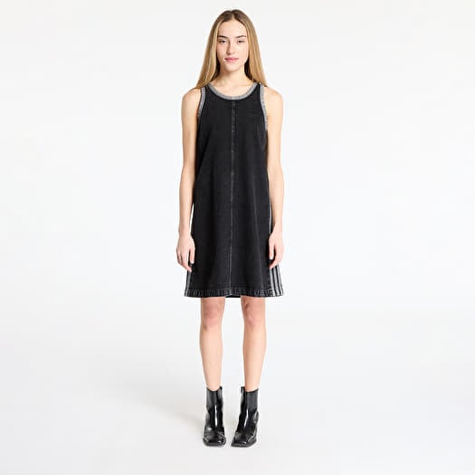 adidas Adicolor Denim 3 Stripes Tank Dress Black/ True Black Denim