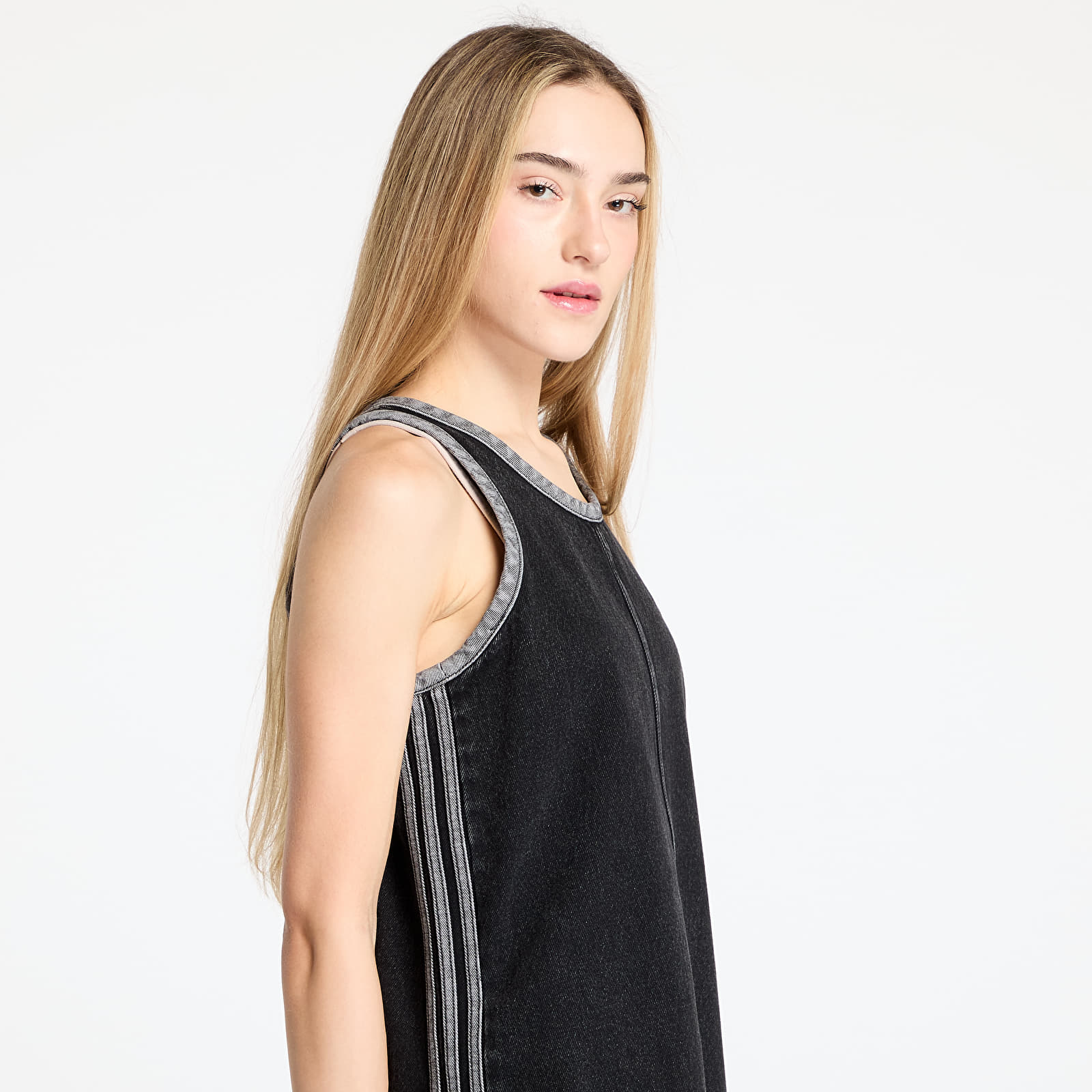 Dress adidas Adicolor Denim 3 Stripes Tank Dress Black/ True Black Denim