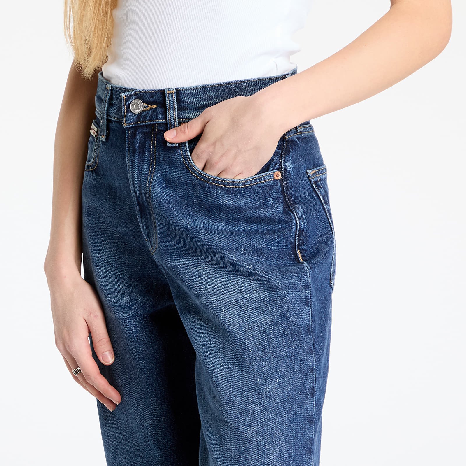 Džínsy Calvin Klein Jeans The Wide Leg Tinted Jeans Blue