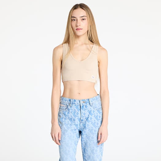 Top Calvin Klein Jeans Washed Woven Label Top Beige