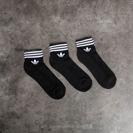 Socks adidas Trefoil Ankle 3 Pack Socks Black Footshop