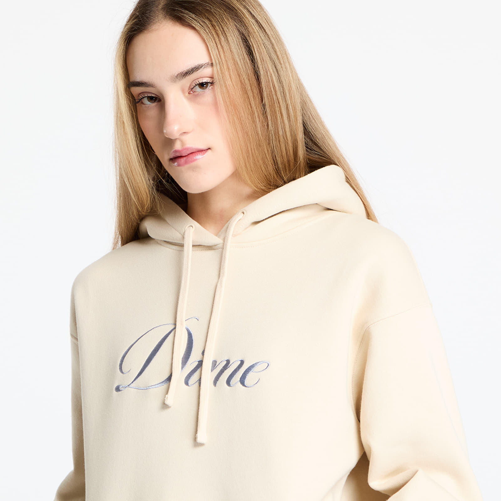 Mikiny DIME Cursive Logo Hoodie UNISEX Fog