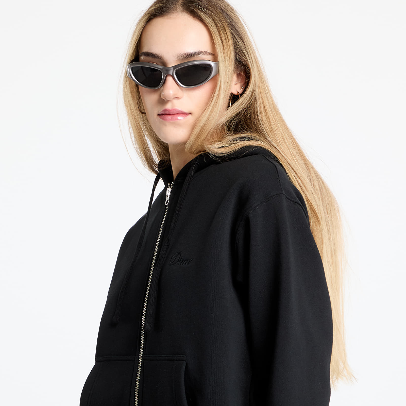 Mikiny DIME Cursive Zip-Hoodie UNISEX Black