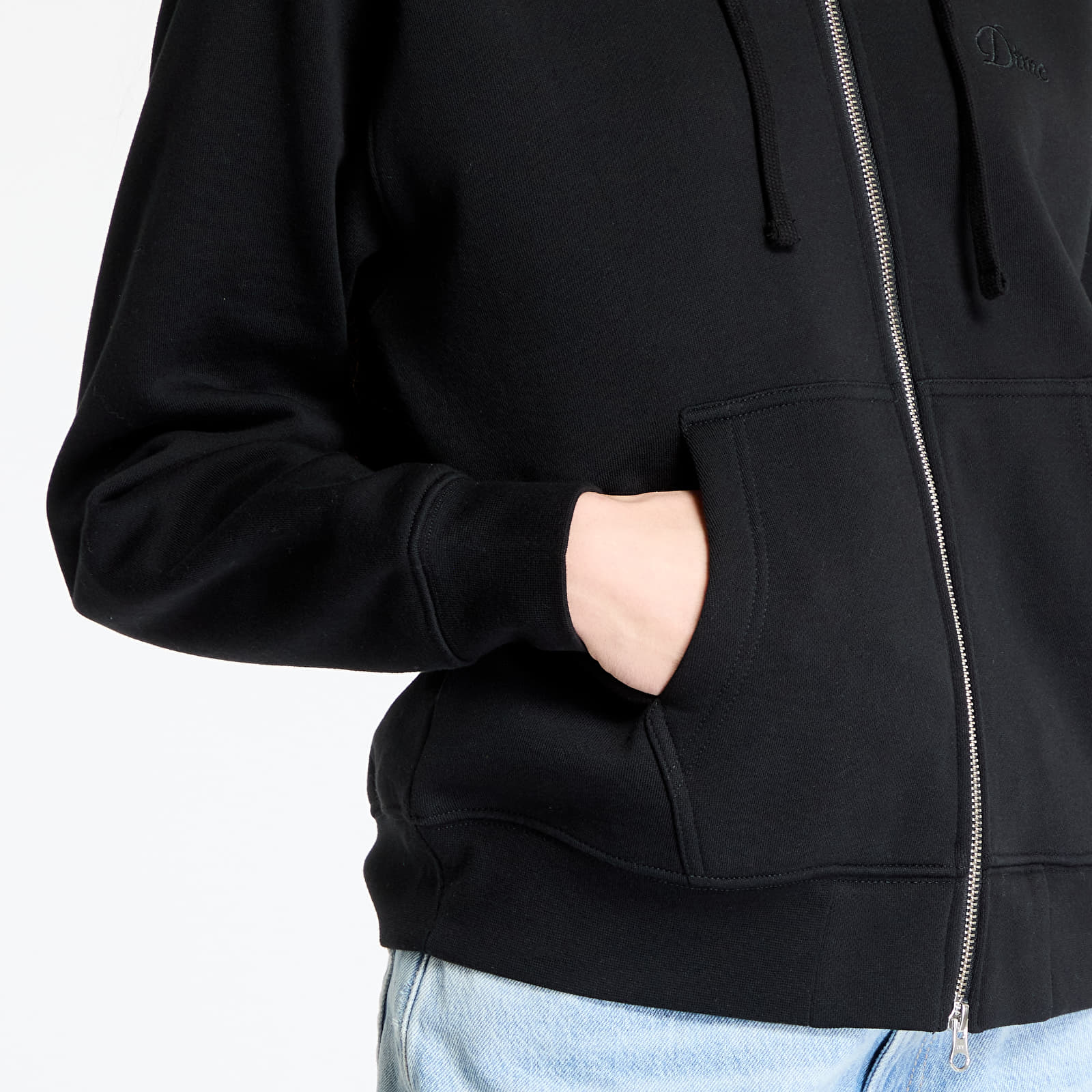 Mikiny DIME Cursive Zip-Hoodie UNISEX Black