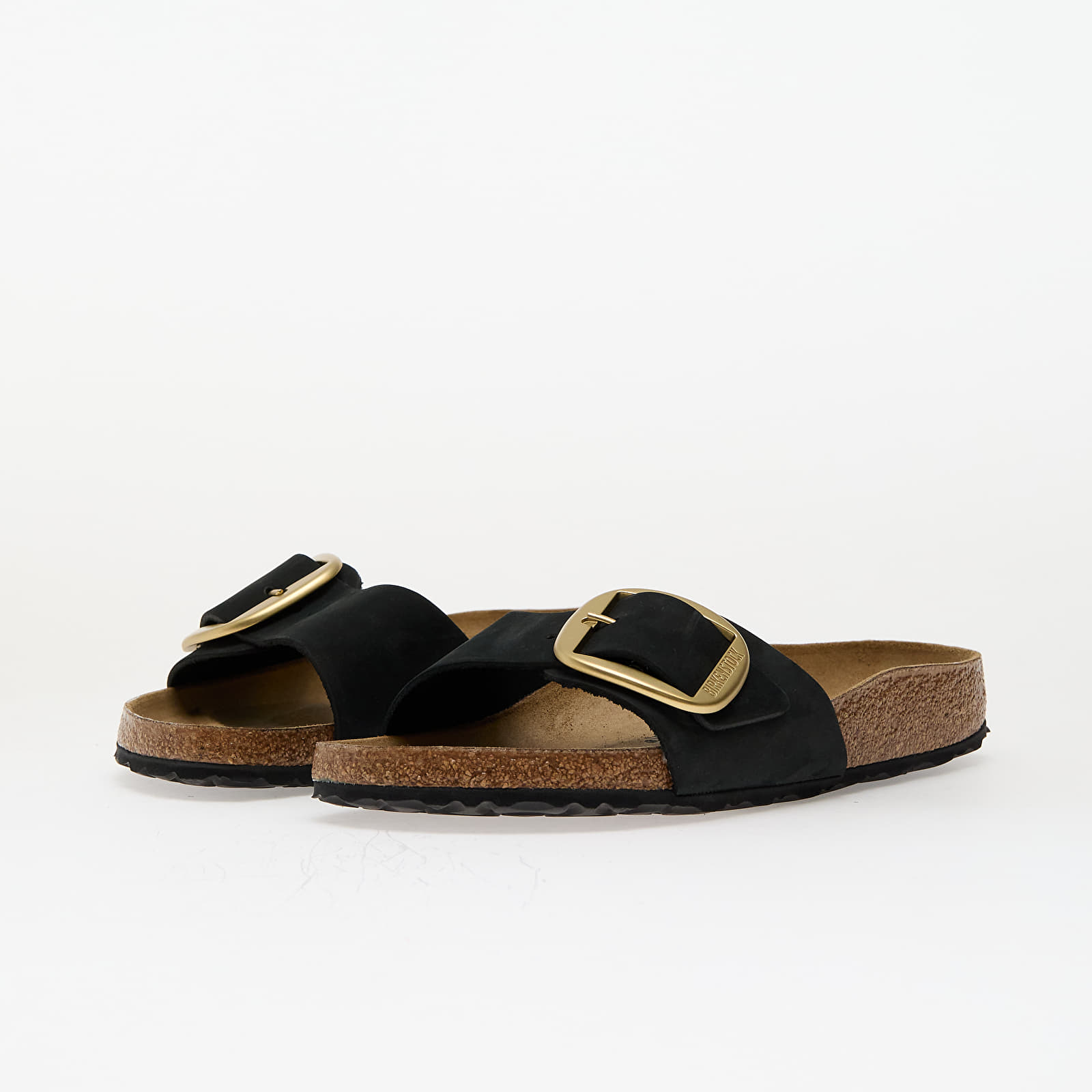 Women's shoes Birkenstock Madrid Big Buckle Nubuk Leather Black