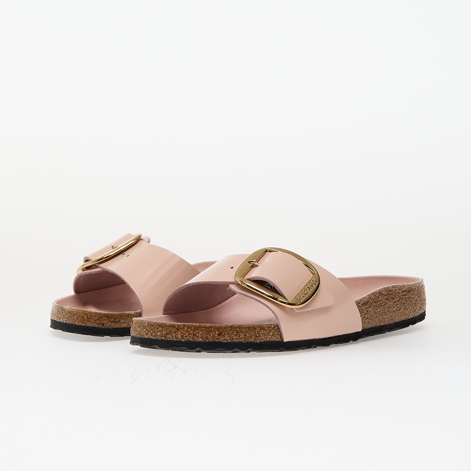 Women's shoes Birkenstock Madrid Big Buckle Natural Leather Patent High-Shine Light Rose