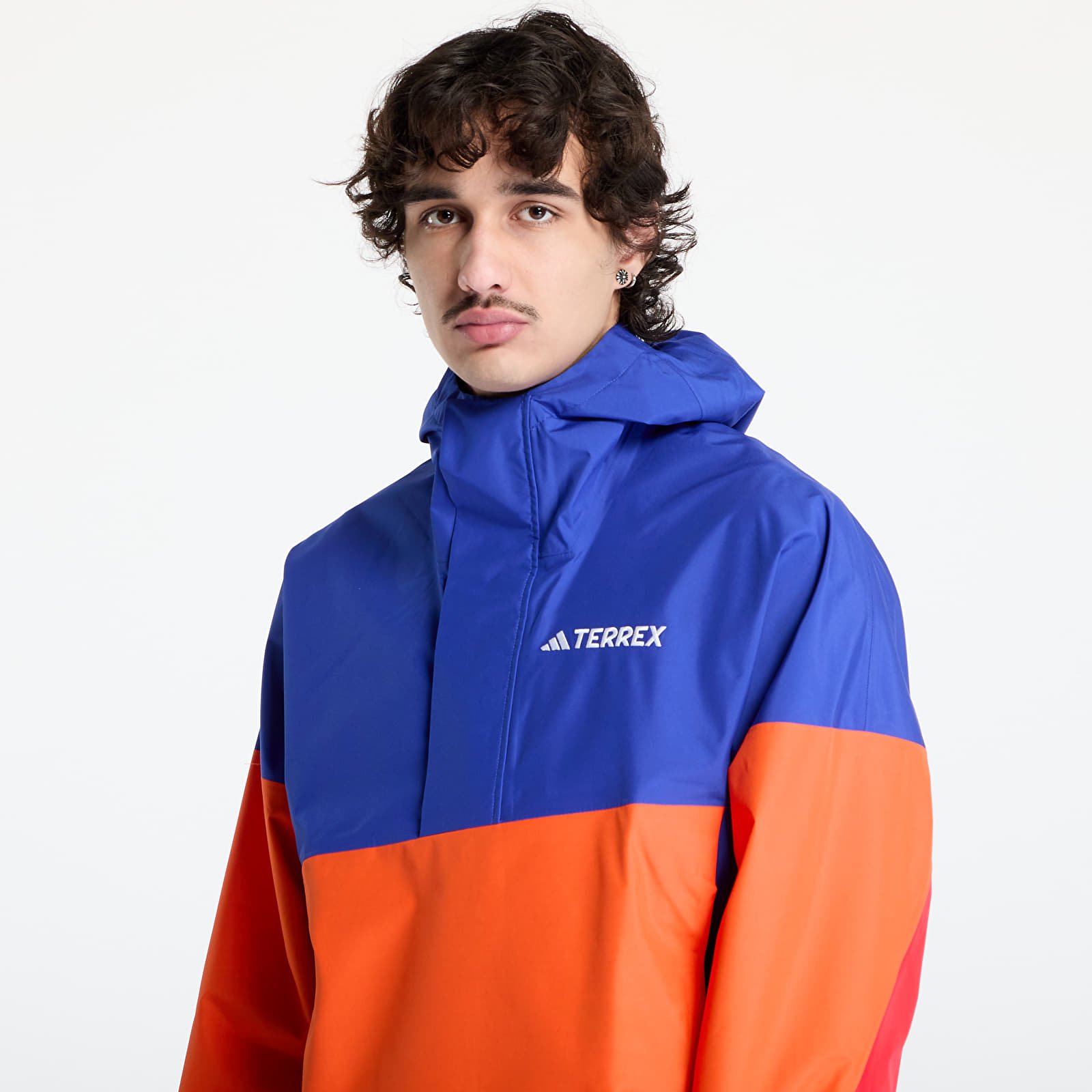 Větrovky adidas Terrex Xploric 2.5 Layer Climaproof Anorak Blue/ Semi Lucid Blue/ Semi Impact Orange