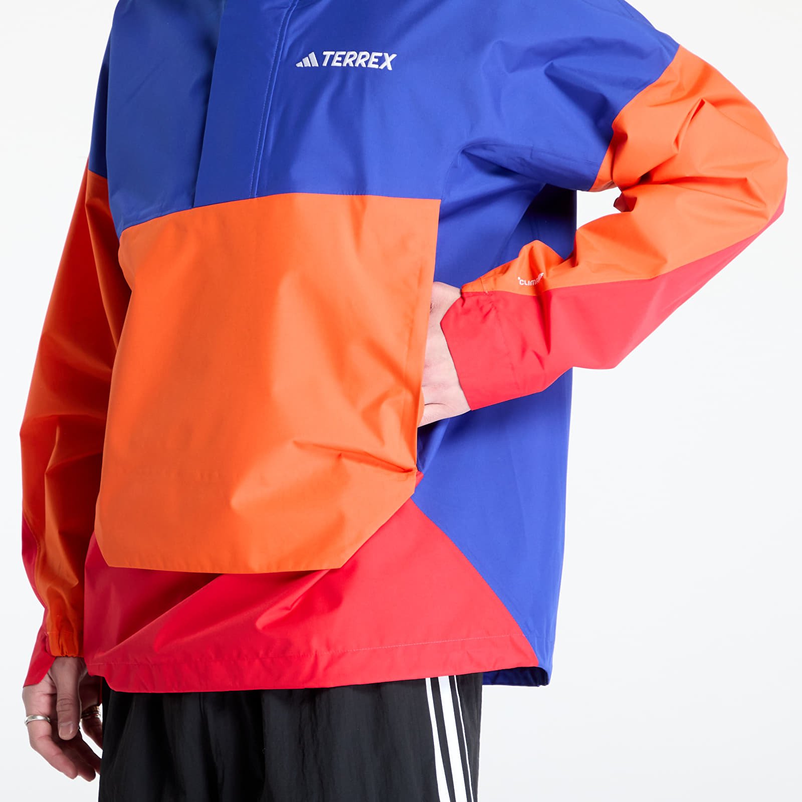Větrovky adidas Terrex Xploric 2.5 Layer Climaproof Anorak Blue/ Semi Lucid Blue/ Semi Impact Orange
