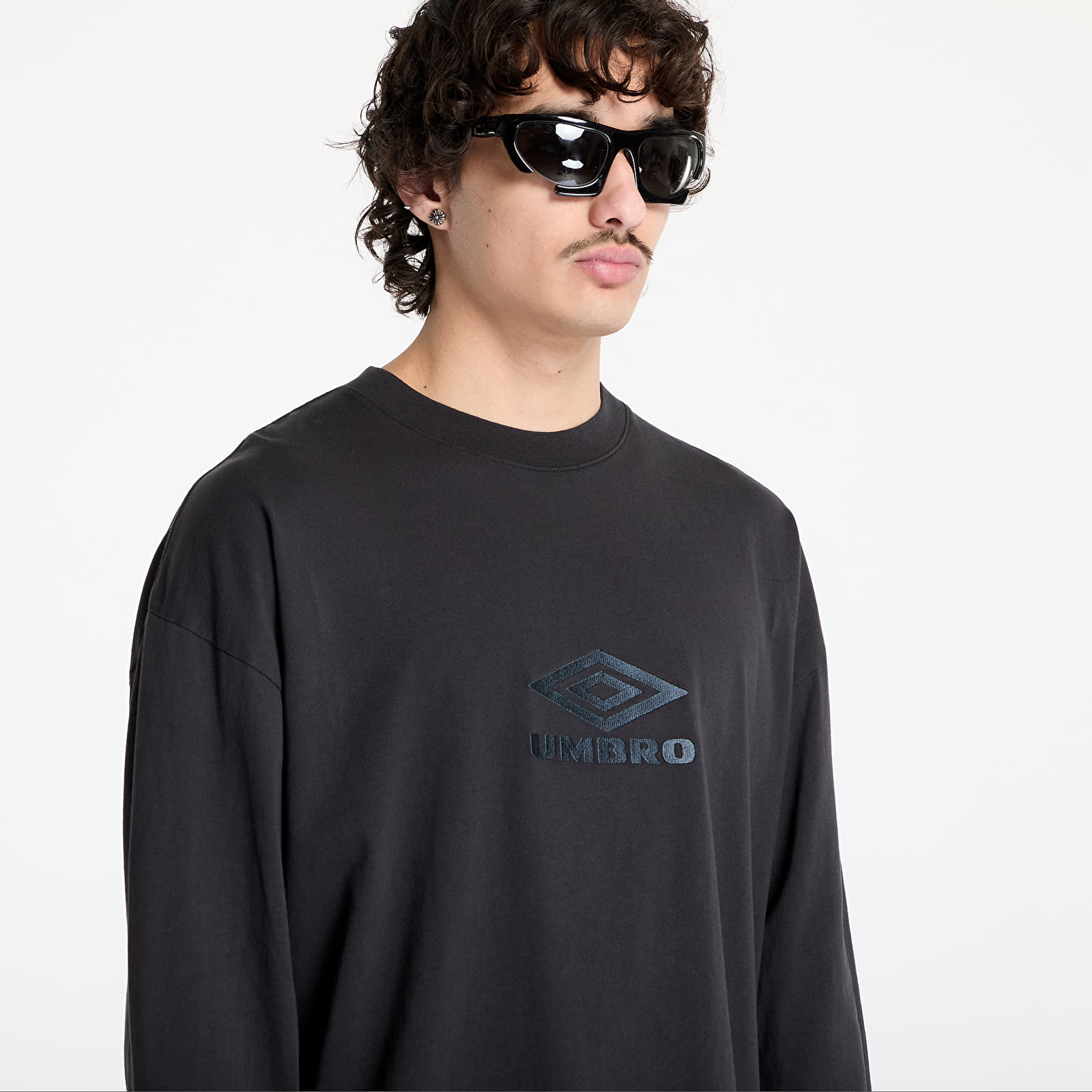 Trička Umbro Og Logo Long Sleeve T-Shirt Washed Black
