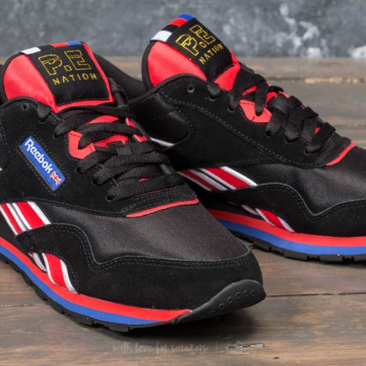 Women s shoes Reebok W CL Nylon PE Black White Dayglow Red Footshop
