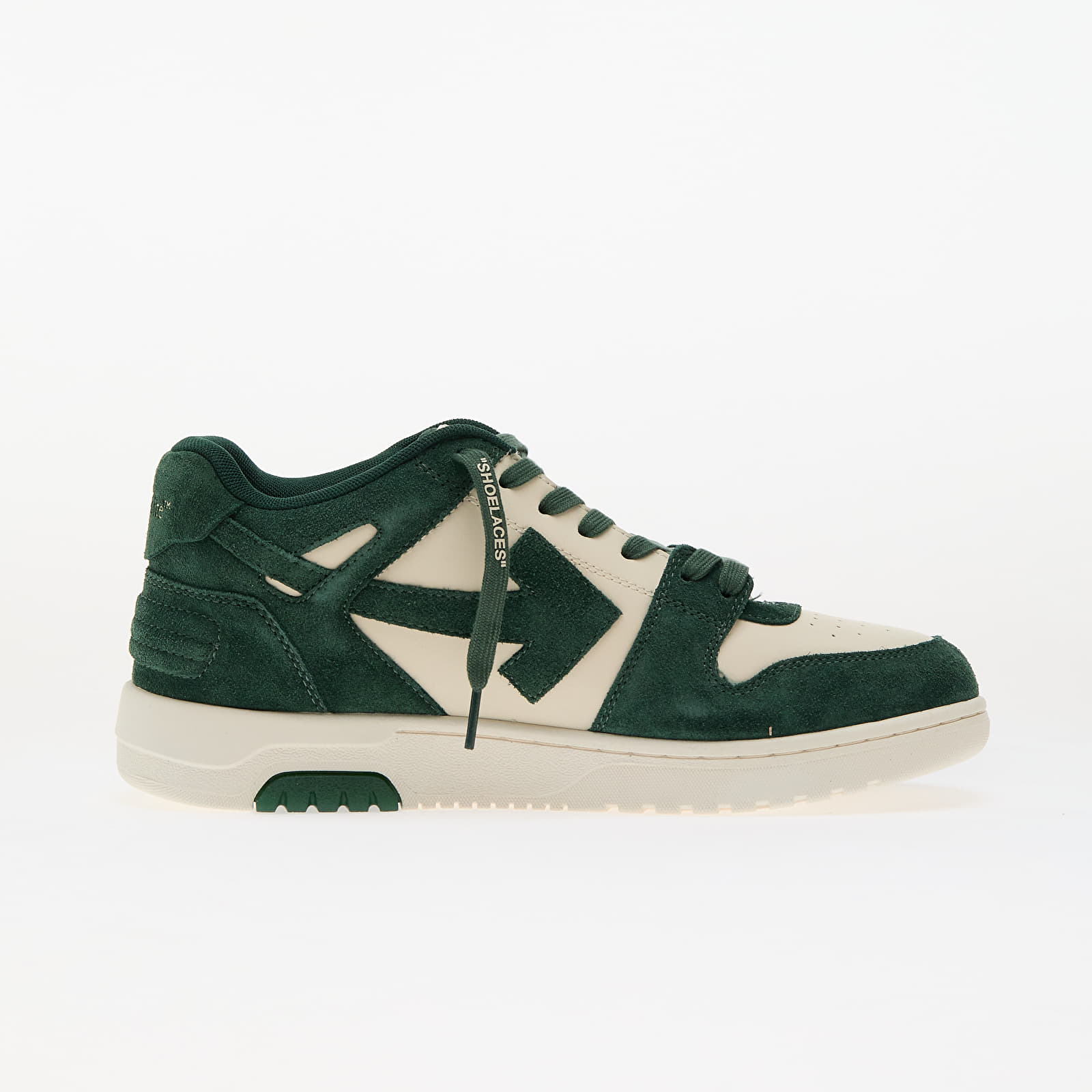 Pánské tenisky a boty Off-White Out Of Office Suede Jet Green Ecru