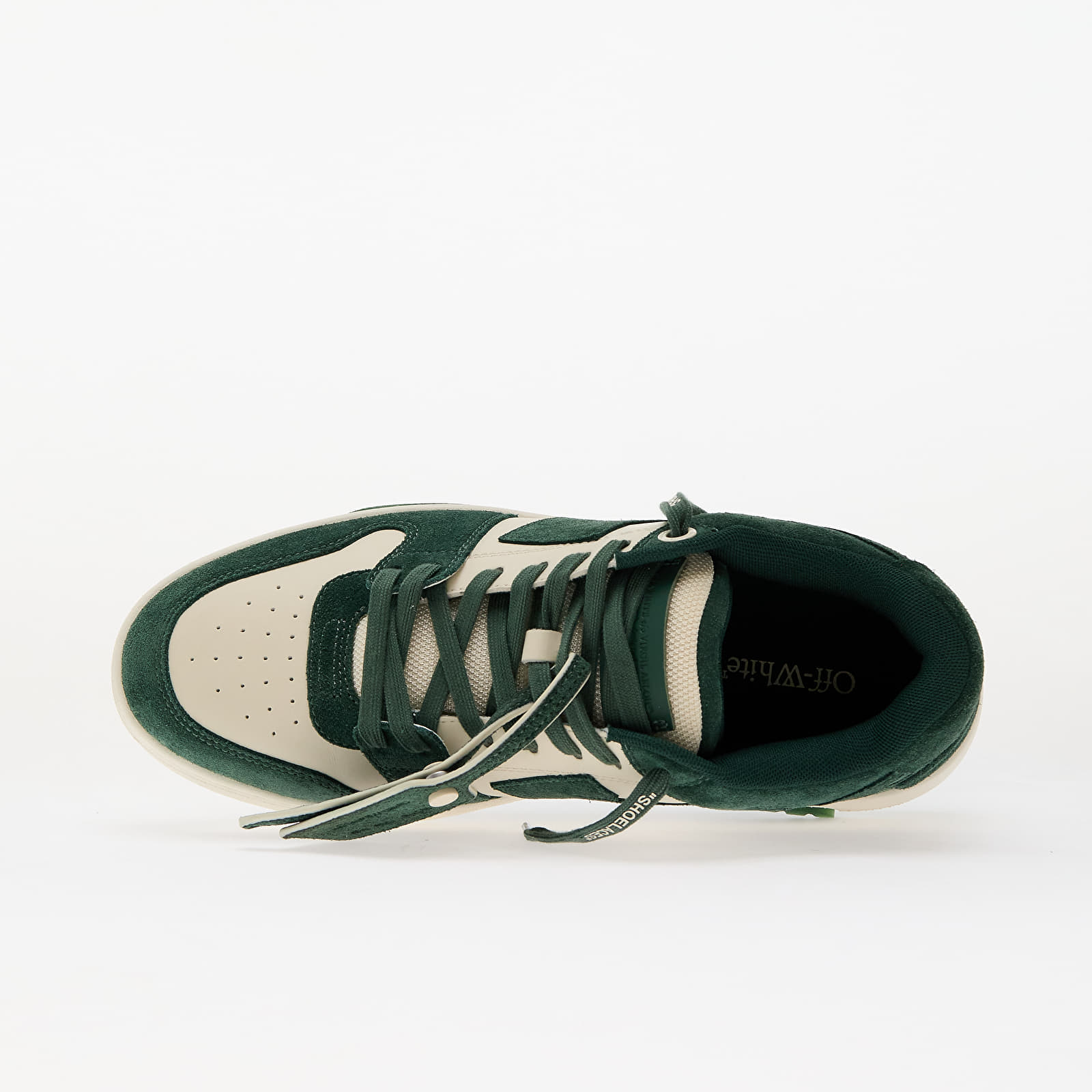 Pánské tenisky a boty Off-White Out Of Office Suede Jet Green Ecru