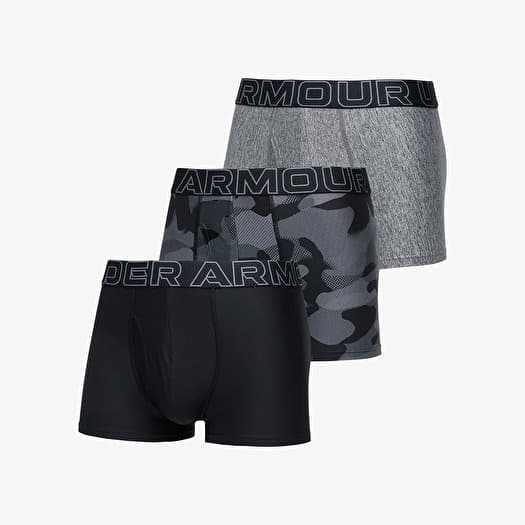 Under Armour Men's UA Performance Tech™ Printed 3" Boxerjock® Black/ Castlerock