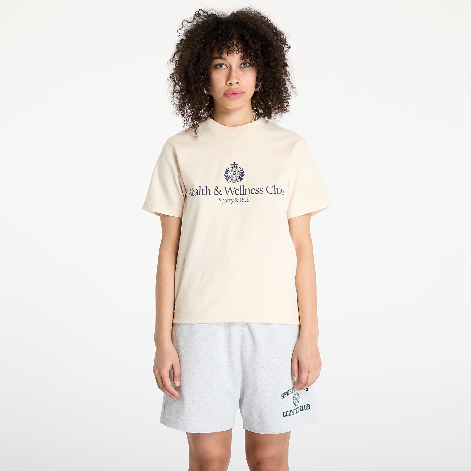 Camiseta Sporty & Rich H&W Crest T-Shirt Cream M