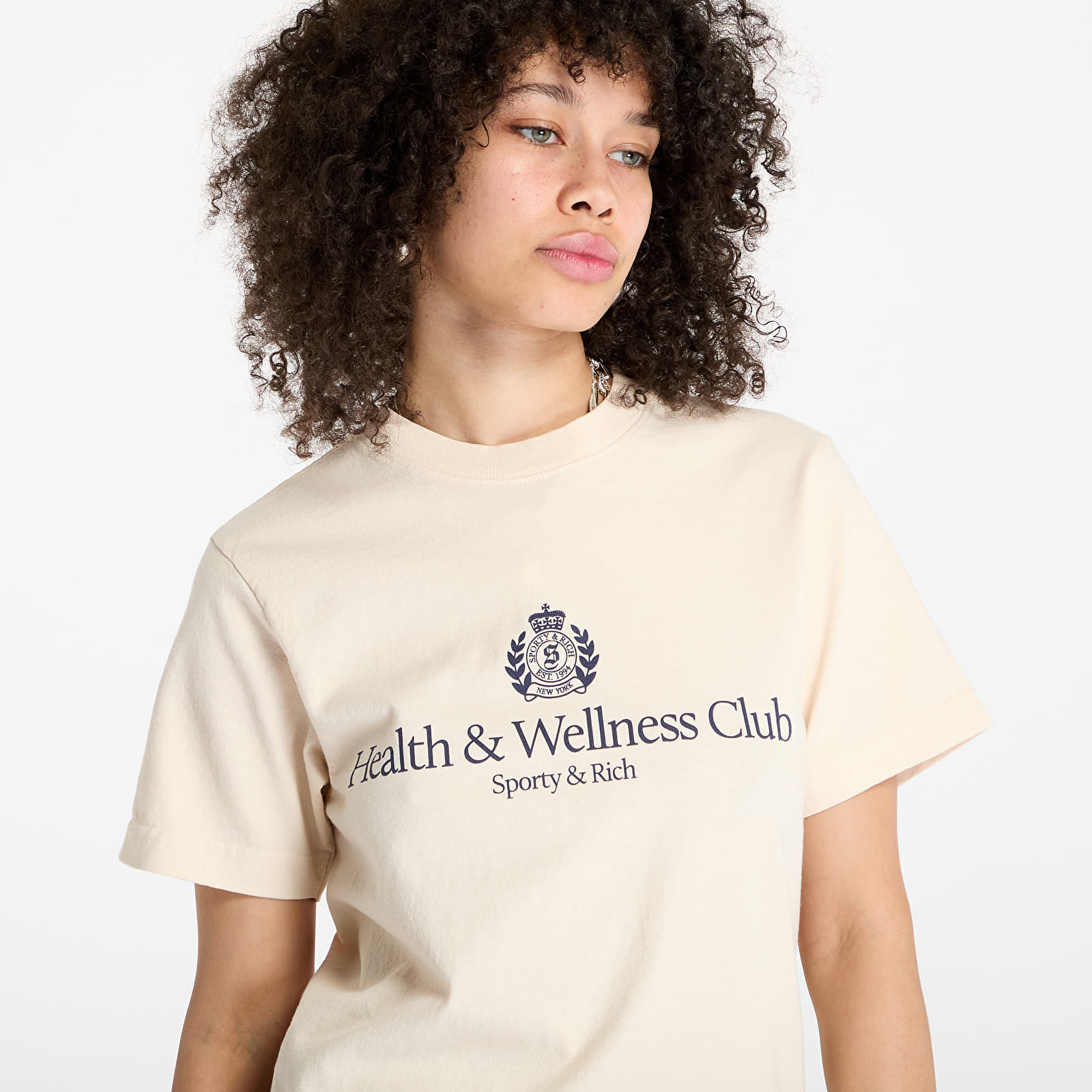 Trička Sporty & Rich H&W Crest T-Shirt Cream