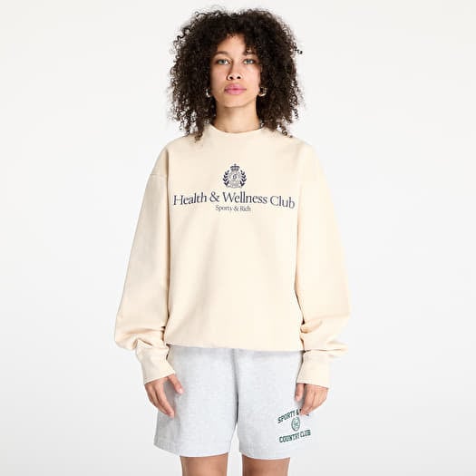 Sporty & Rich H&W Crest Crewneck Cream