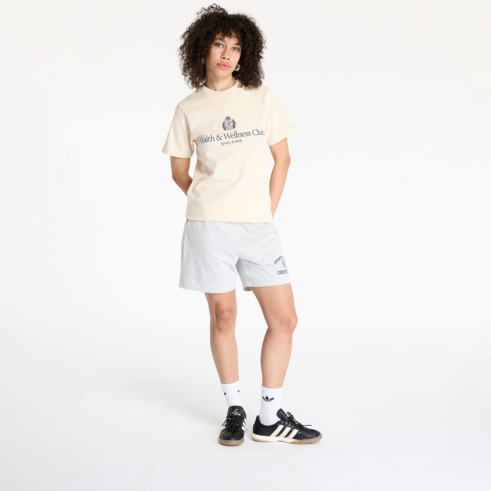 Trička Sporty & Rich H&W Crest T-Shirt Cream