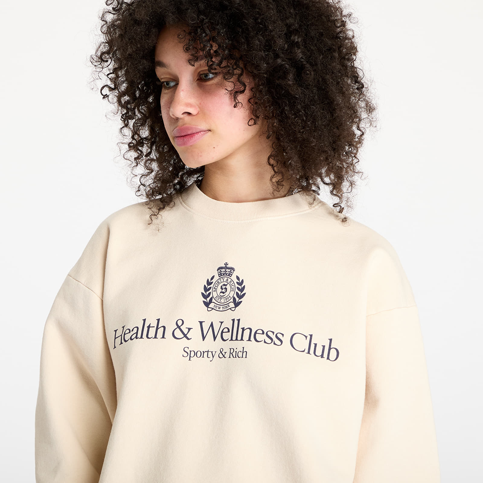 Sweatjacken und Sweatshirts Sporty & Rich H&W Crest Crewneck Cream