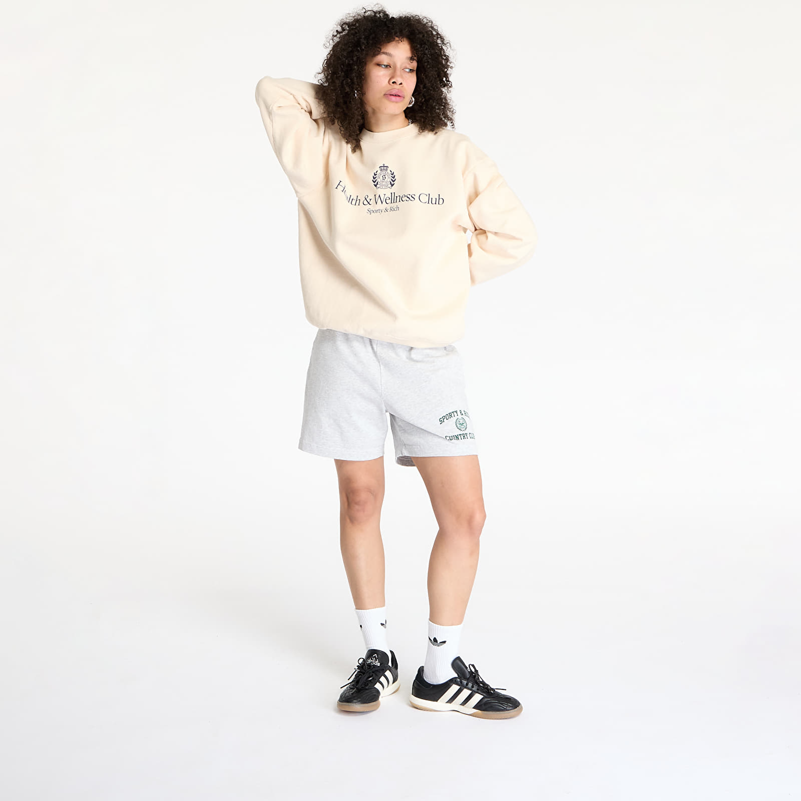 Sweatjacken und Sweatshirts Sporty & Rich H&W Crest Crewneck Cream
