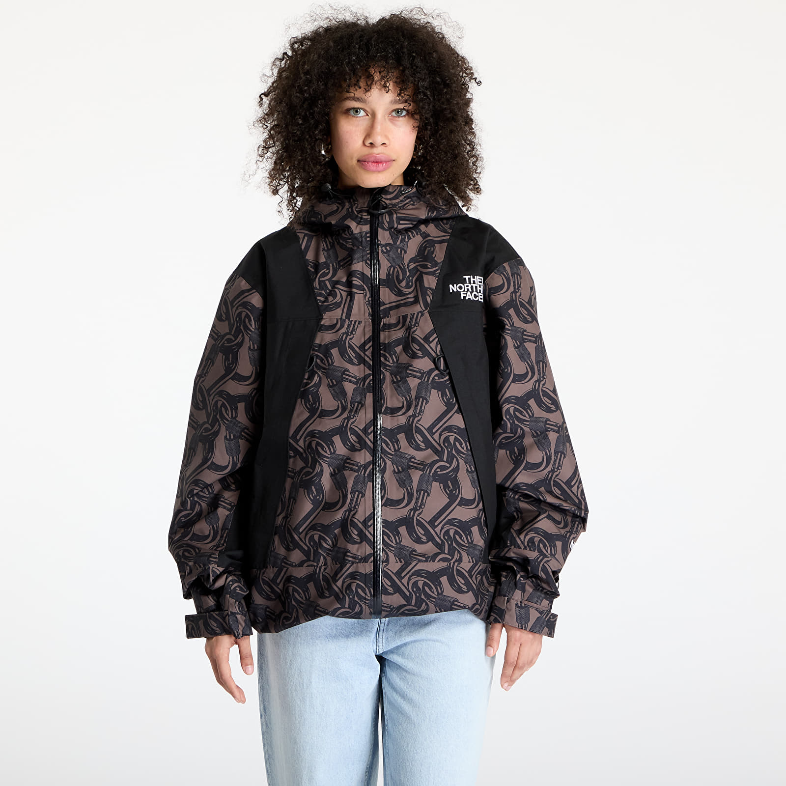 Treener joped The North Face Nse Shell Jacket UNISEX Print Smokey Brown Carabiner