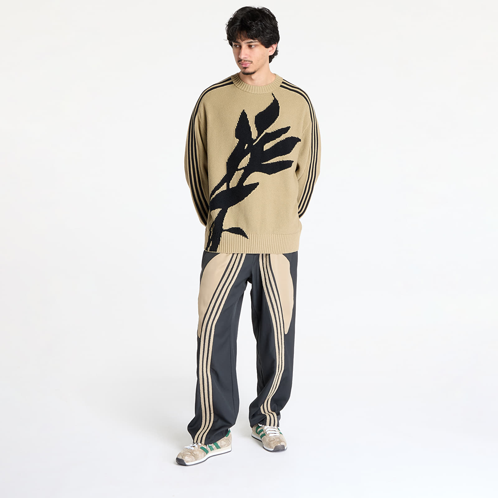 Pleteni puloverji  adidas Song For The Mute Fully Fashion Crew Brown/ Hemp