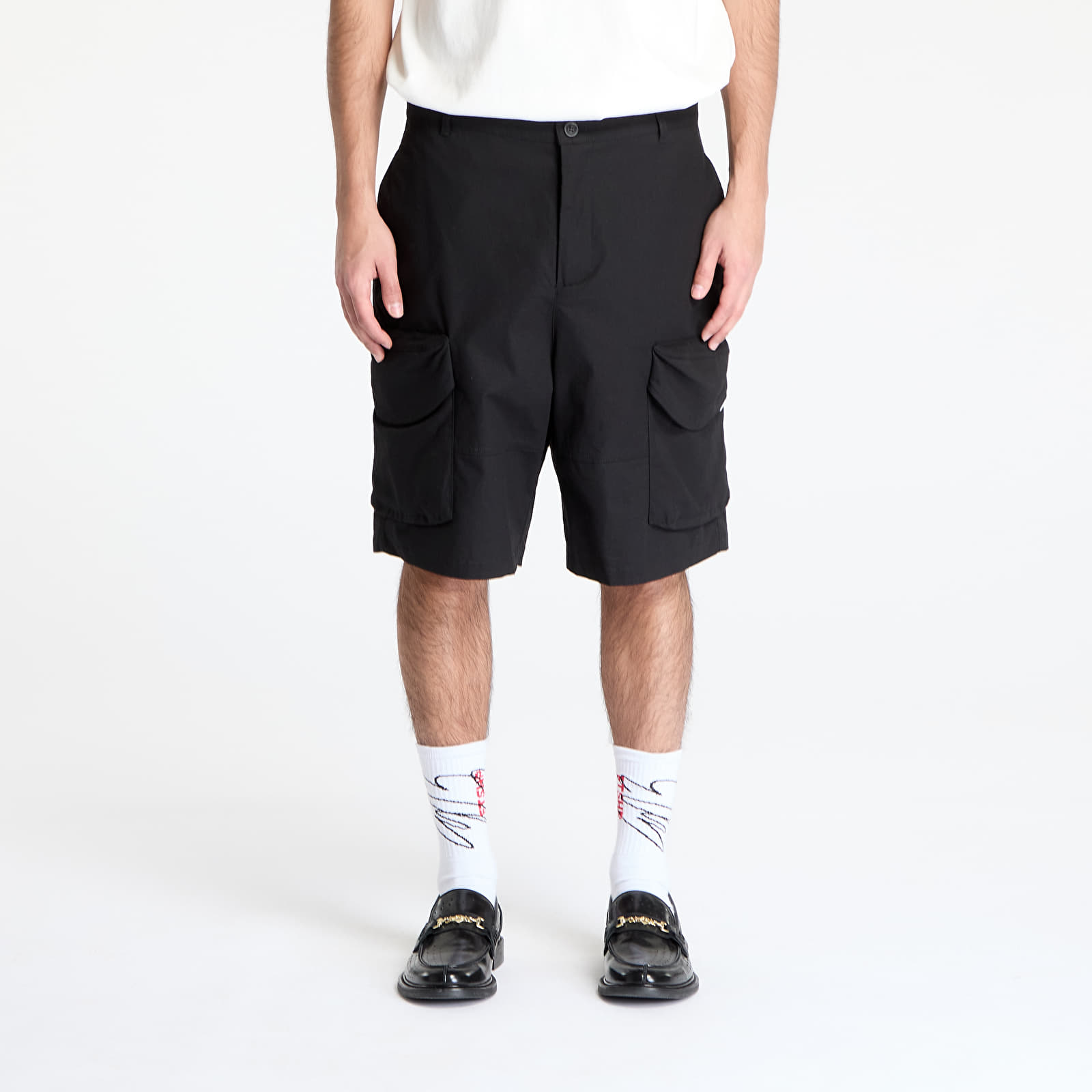 Šortky Daily Paper Cotton Cargo Shorts Oyster Black