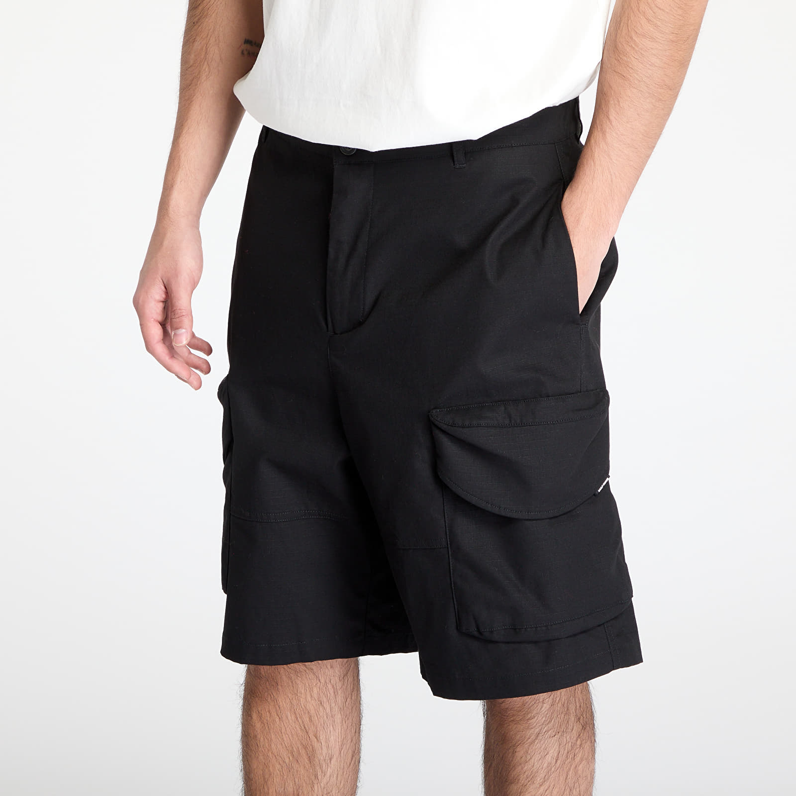 Šortky Daily Paper Cotton Cargo Shorts Oyster Black