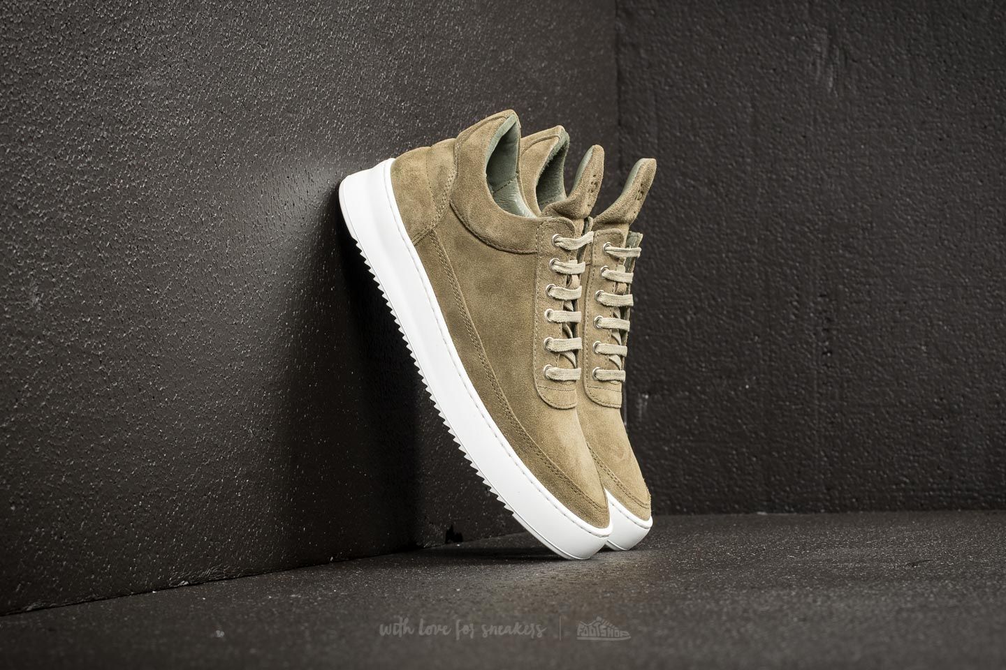 Men's shoes Filling Pieces Low Top Ripple Lane Suede Green