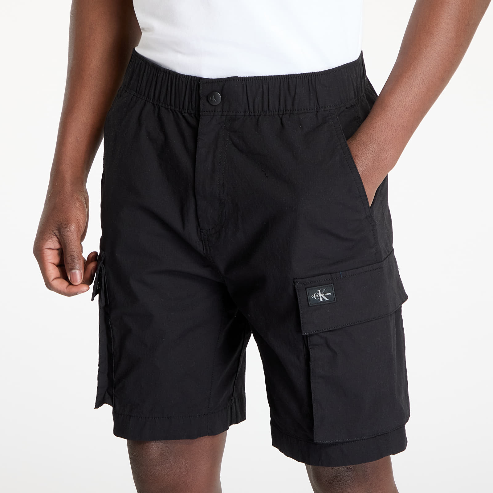 Kraťasy Calvin Klein Jeans Washed Cargo Short Black
