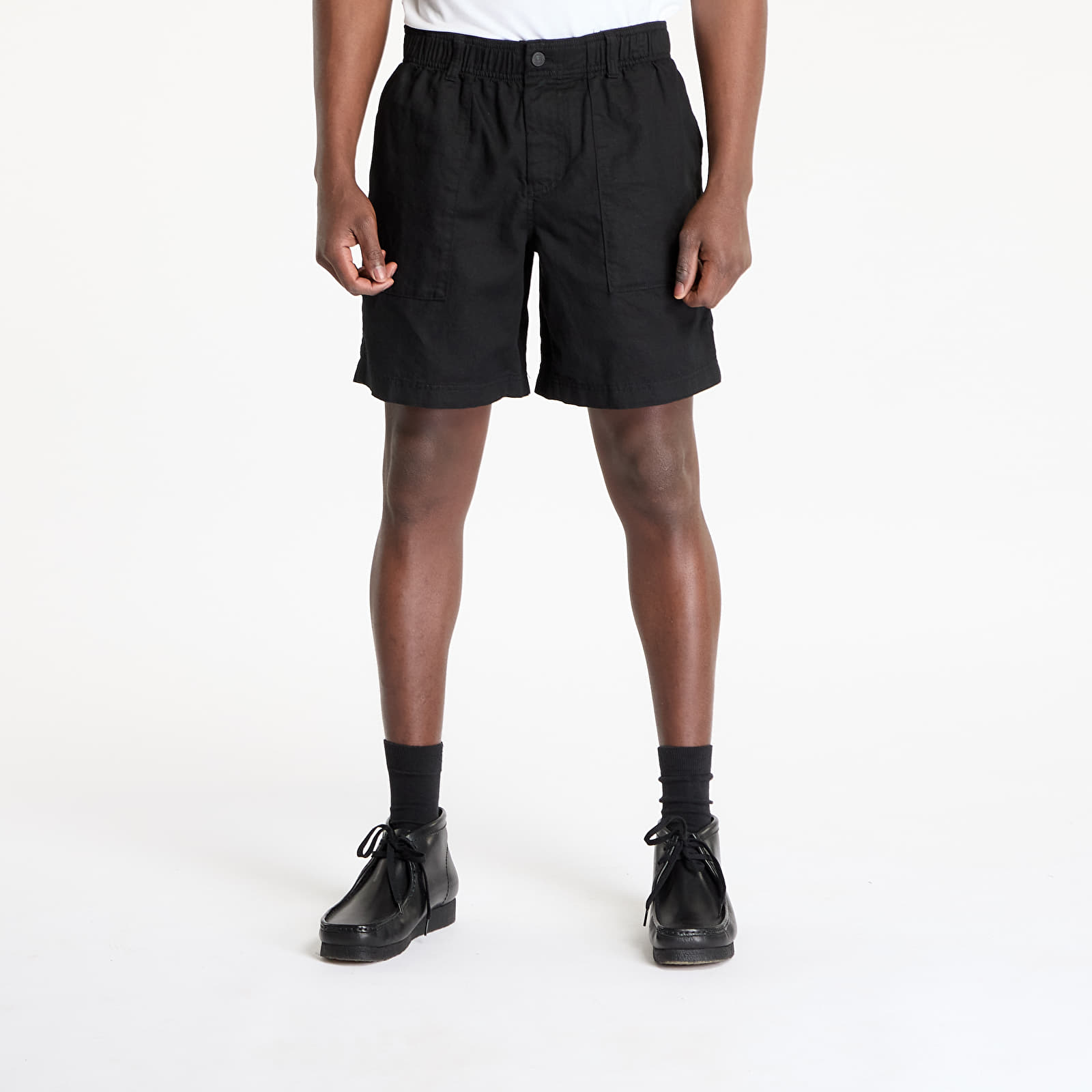 Miesten shortsit Calvin Klein Jeans Linen Short Black