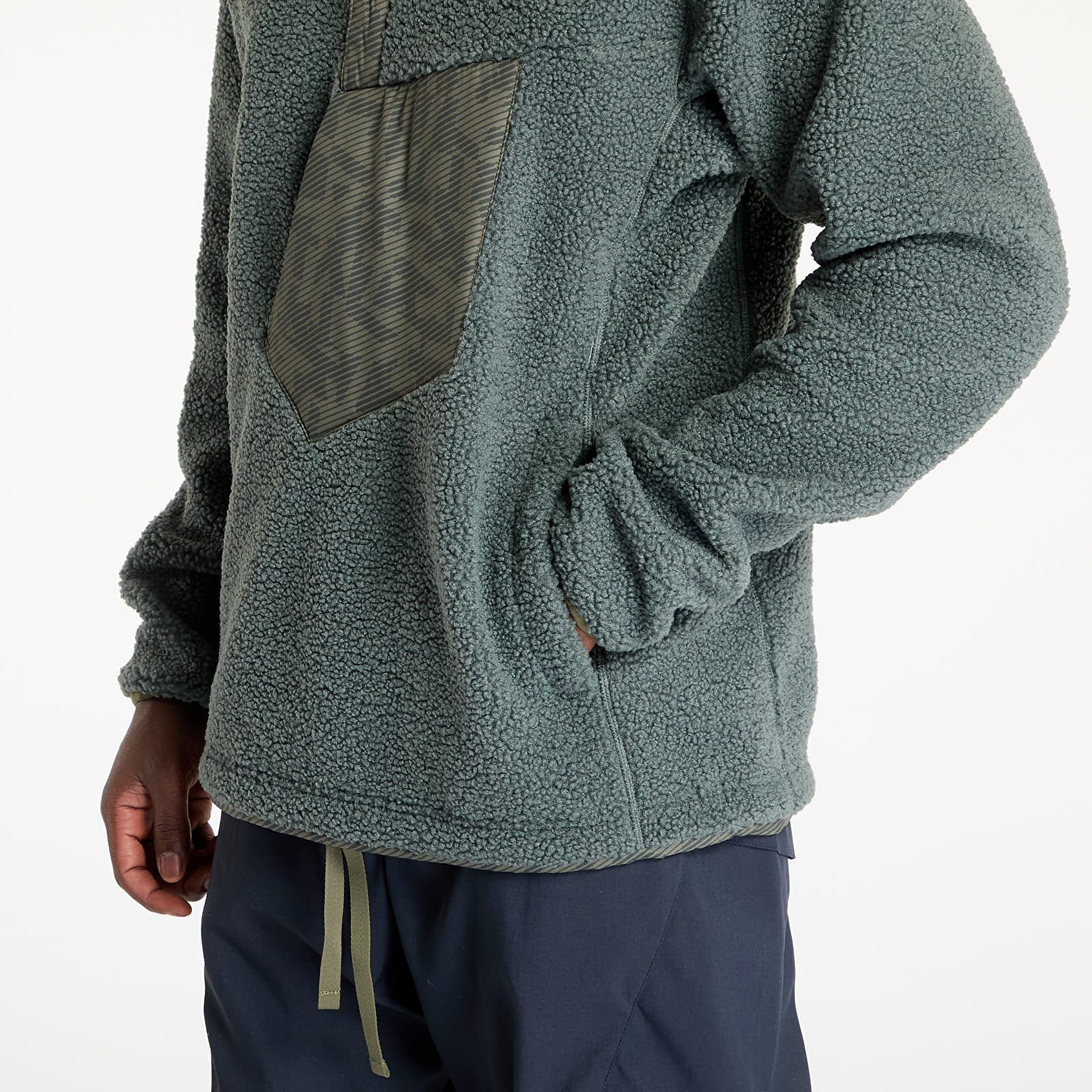 Pánské mikiny adidas Terrex Xploric High Pile Fleece Pullover Legend Ivy