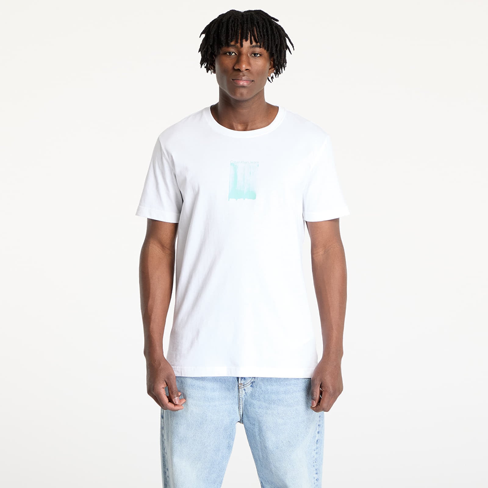 Tricou Calvin Klein Jeans Brush Stroke Graphic Tee White M