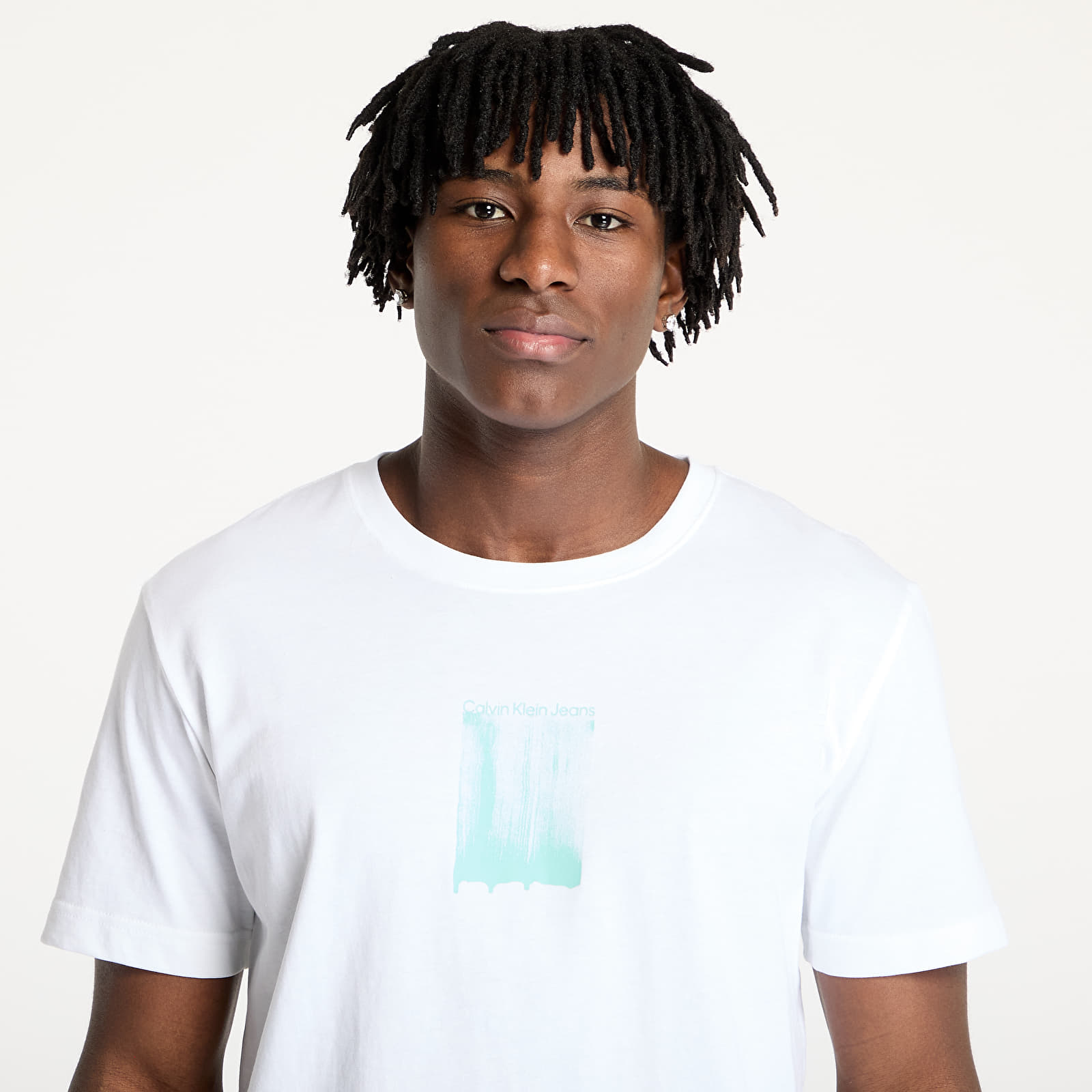 Camisetas de hombre Calvin Klein Jeans Brush Stroke Graphic Tee White