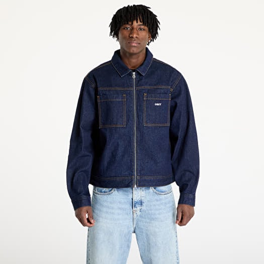 OBEY Icon Hardwork Zip Up Jacket Rinse Indigo