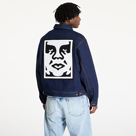 OBEY Icon Hardwork Zip Up Jacket Rinse Indigo | Footshop