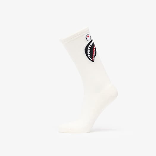 A BATHING APE Shark Socks M White