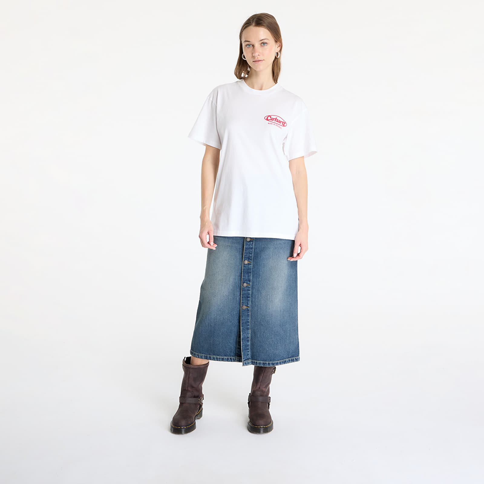 Pólók Carhartt WIP Shortsleeve Logo T-Shirt UNISEX White