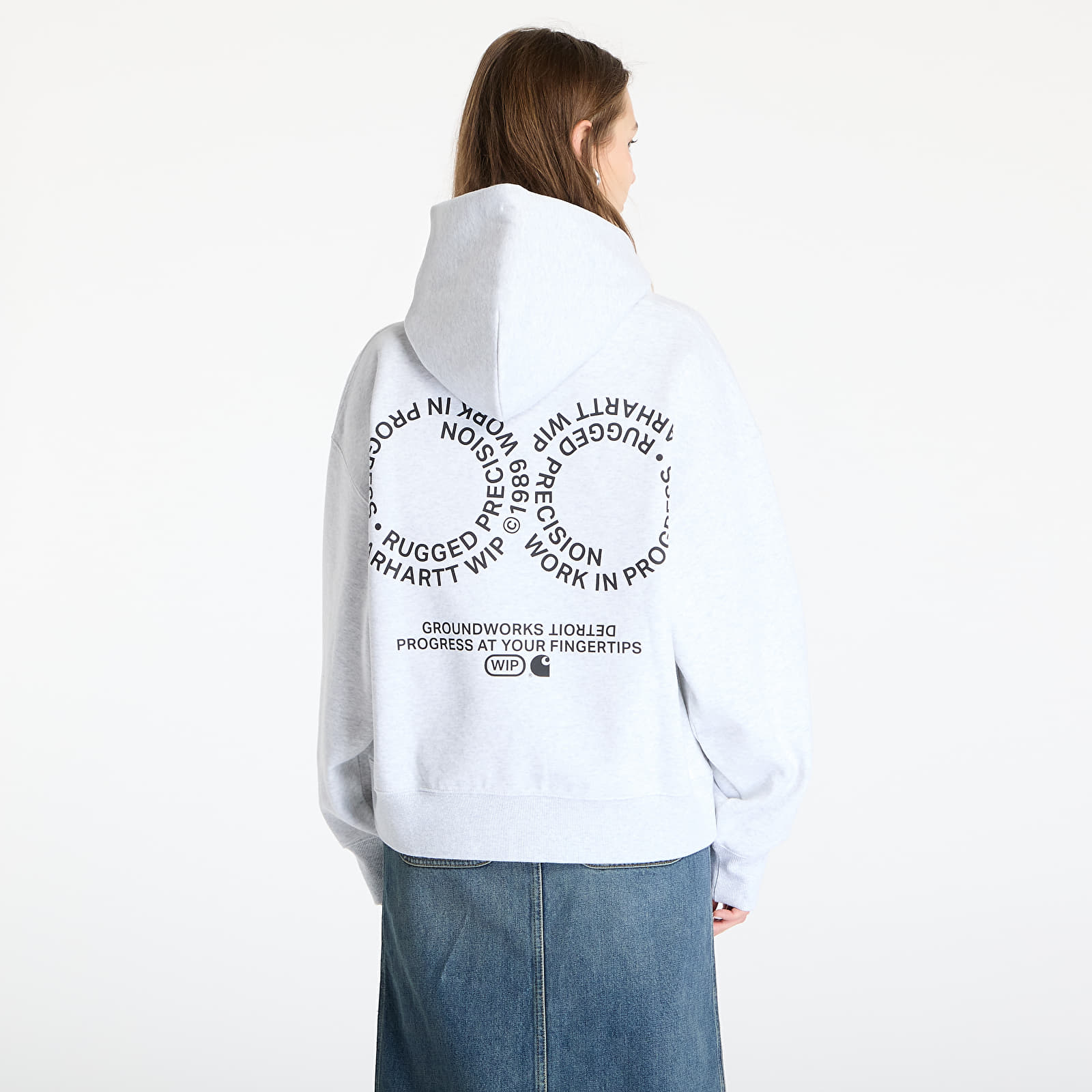 Casacos com capuz para homem Carhartt WIP Hooded Rotation Sweat UNISEX Ash Heather/ Black