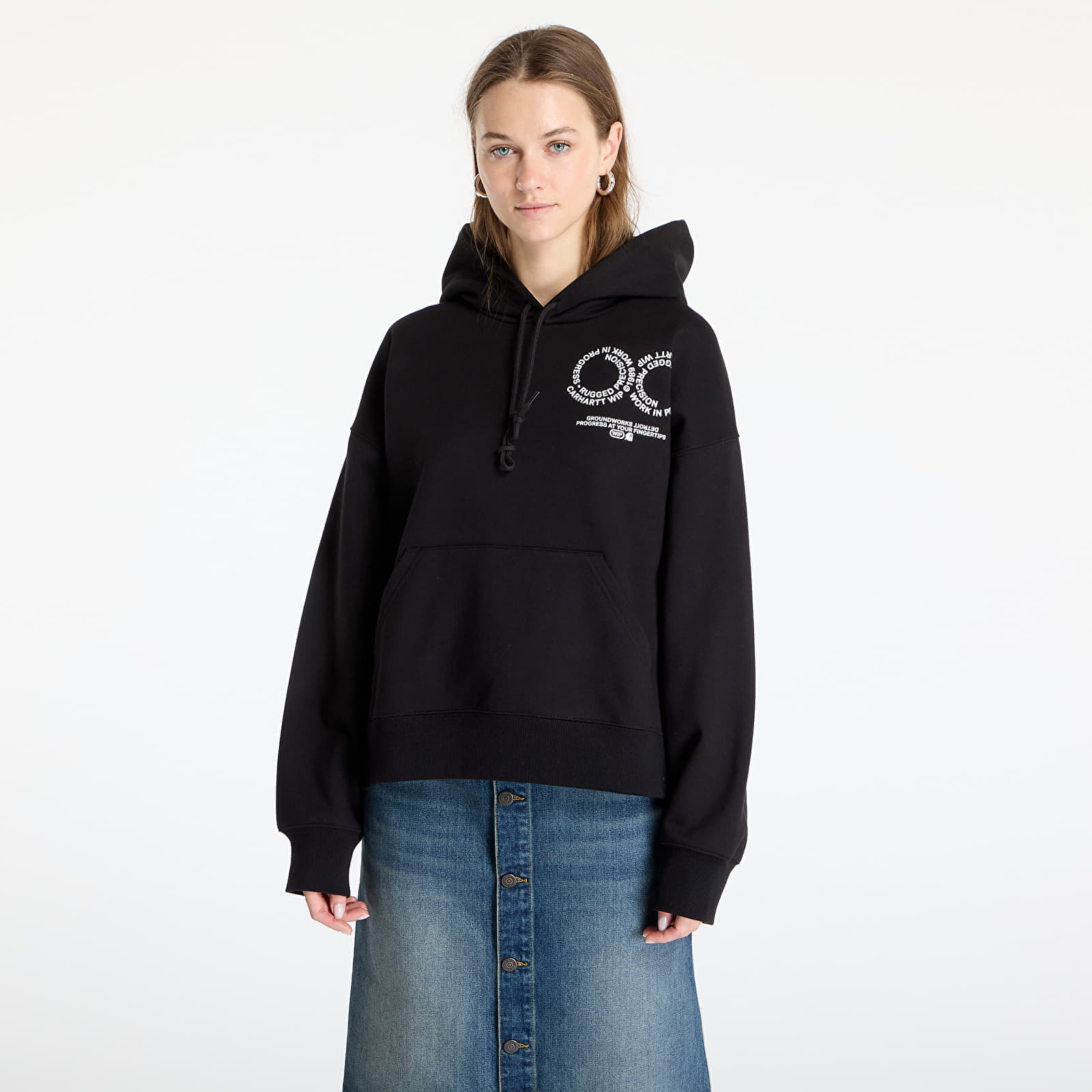 Sweatshirt Carhartt WIP Hooded Rotation Sweat UNISEX Black/ White XL