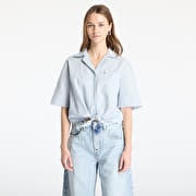 Tommy Jeans Crop Linen Shortsleeve Shirt Blue