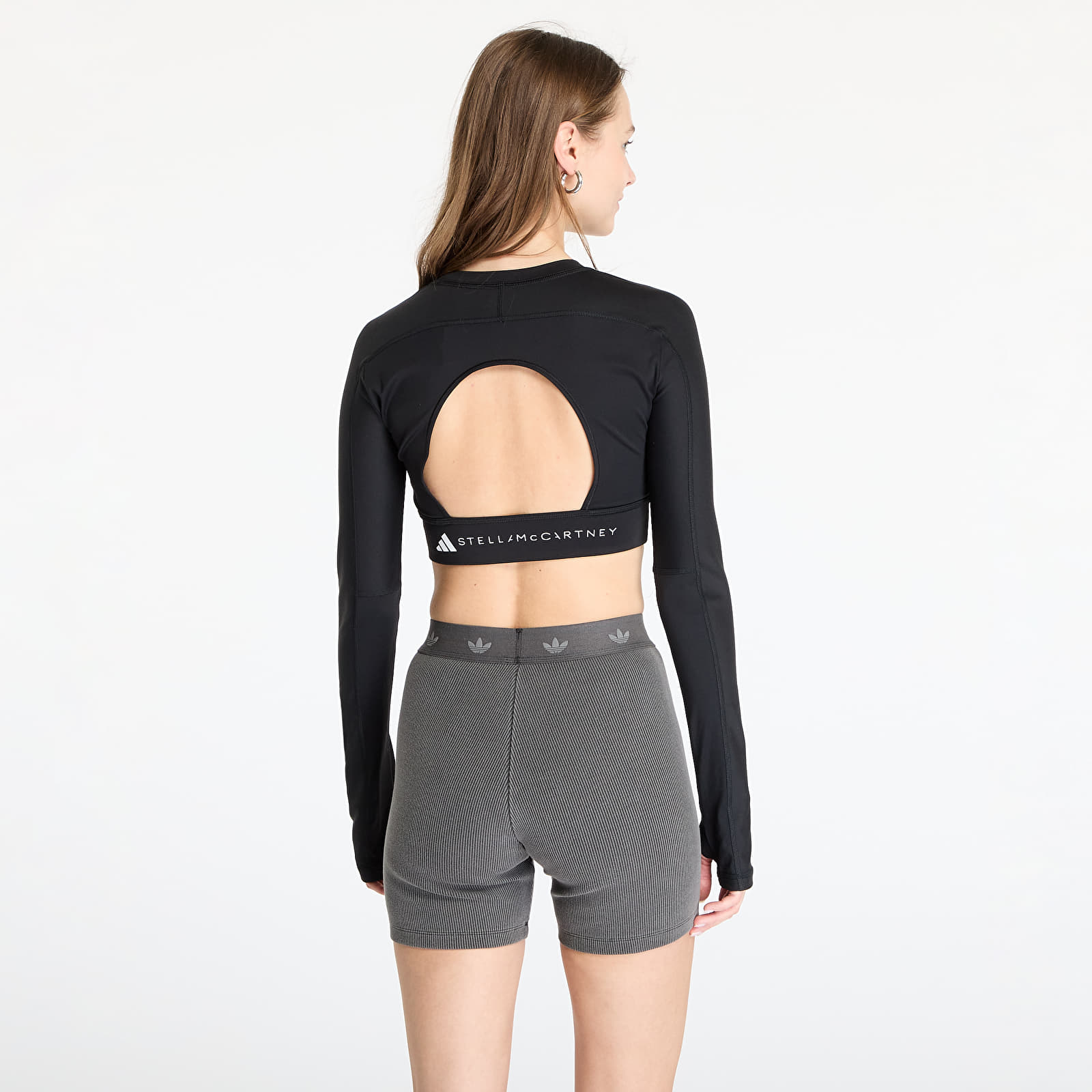 Damen T-Shirts  adidas x Stella Mccartney Truestrength Yoga Cro-Packed Longsleeve Top Black
