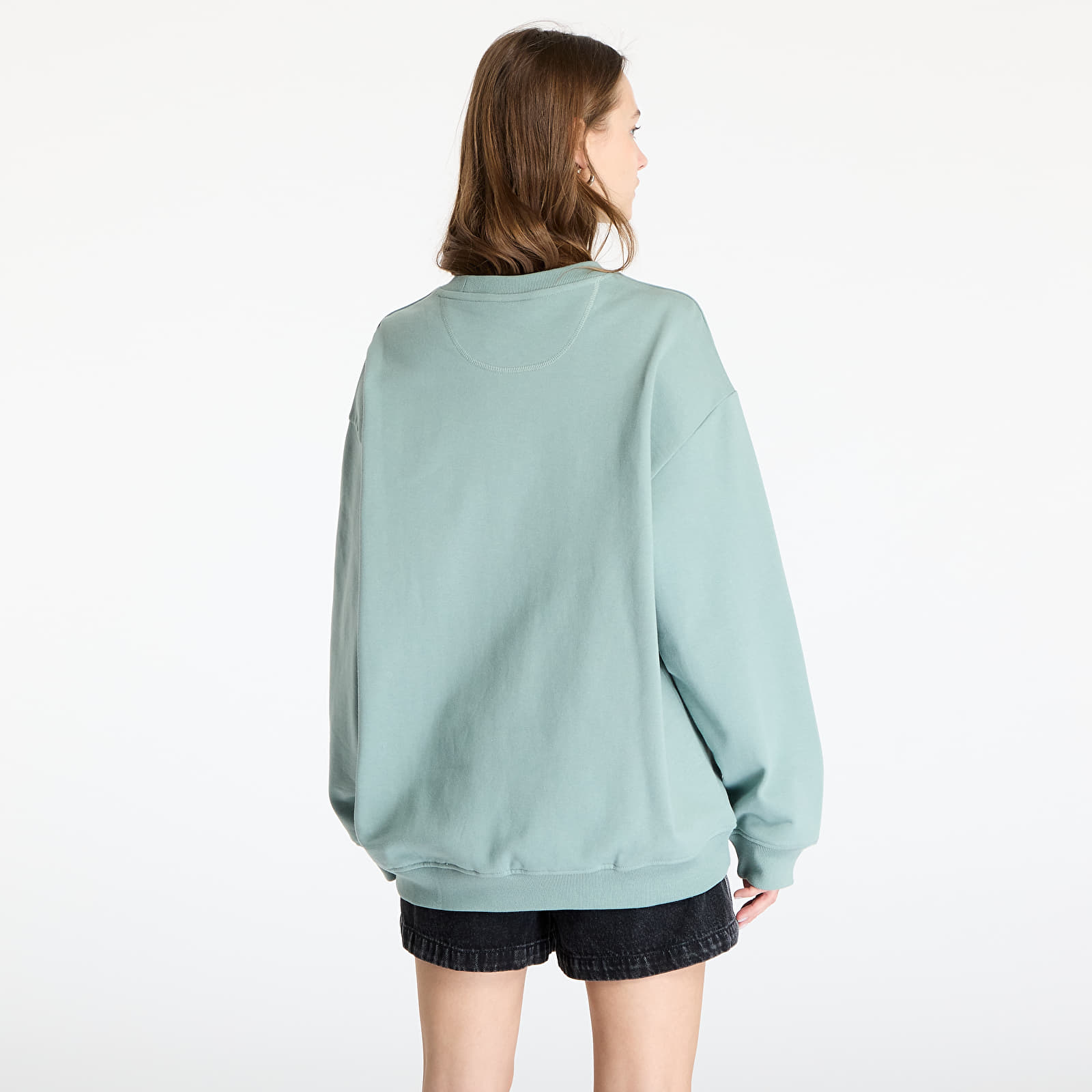 Women's hoodies adidas Essentials Oversized French Terry Sweatshirt Silver Green