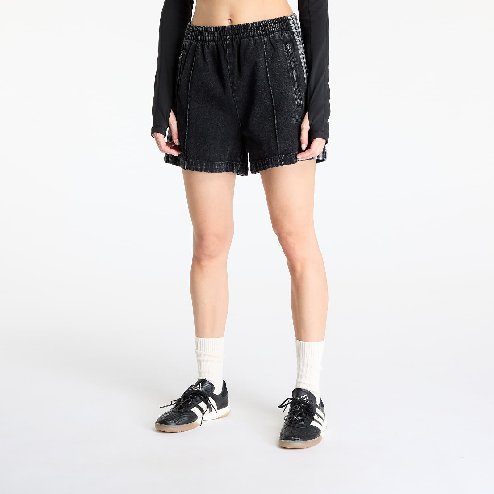 Dámské kraťasy adidas Firebird Adicolor Denim Short Black/ True Black Denim