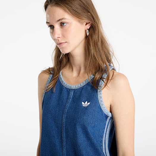 ワンピース adidas Originals Women's Denim Tank Dress Adidas Original Adicolor Denim 3-Stripes Tank Dress