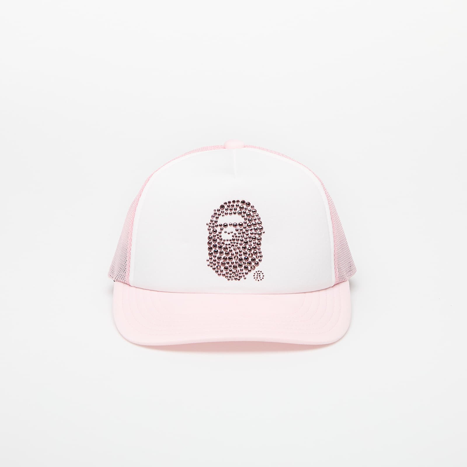 Caps A BATHING APE Crystal Stone Ape Head Mesh Cap Pink